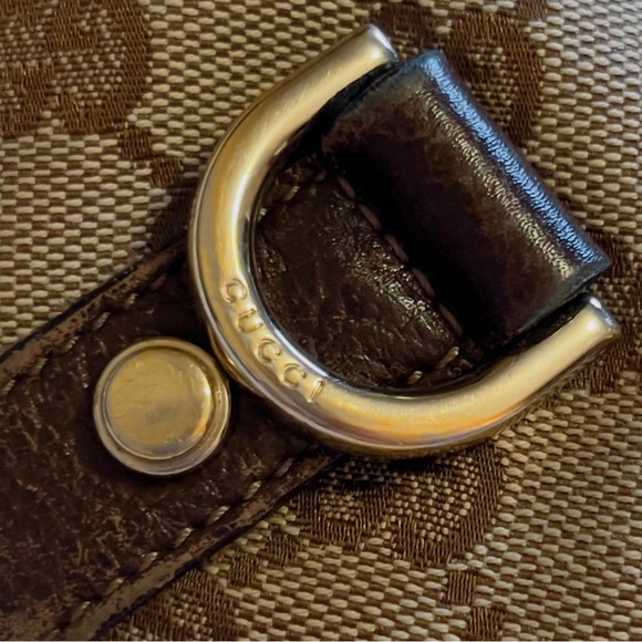 Gucci Logo Abbey GG Pattern D-Ring Canvas/Leather Crossbody Shoulder Bag Brown - Picture 7 of 16